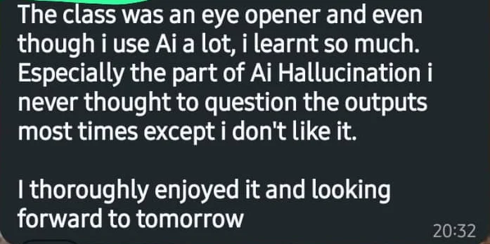 Original WhatsApp message: A different way of thinking. Full wording is available in the transcript below.